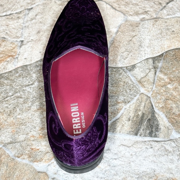 Terroni Purple Men\'s Slip-On Dress Shoe-Faux Suede-Paisley Print-Fashionable main image 7